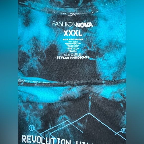 New 3XL Pirate Video Tie Dye Short Sleeve Tee - Blue/Black - Picture 8 of 9